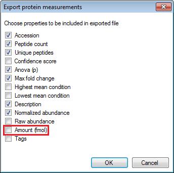Then select Export Protein Measurements.