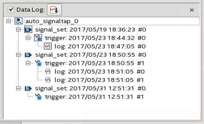 14 Design Debugging with the Signal Tap Logic Analyzer To switch between configurations, double-click an entry in the Data Log.