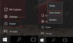 Basic Operations (Cont d) Shut down / Sleep / Restart Click Power Sleep - Device
