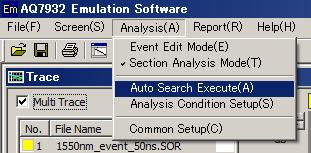 Inserting an Event 1. Move the cursor to the position on the trace waveform to which you want to insert an event, and click. Deleting an Event 1.