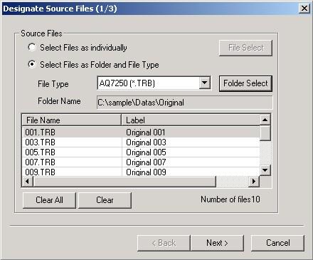 Select the file type from the pull-down menu.