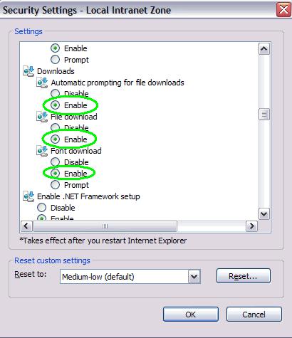 Figure 2-23 Security Settings Screen Shot NOTE: If computer security settings are locked down and cannot be changed, there is another simple option.