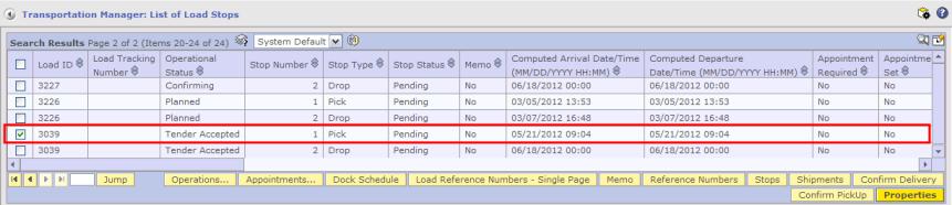 Figure 4-1 Confirm Pick Up and Generate Bill of Lading (BOL) Process Flow 1. Navigation Panel 2. List of Loads 3.