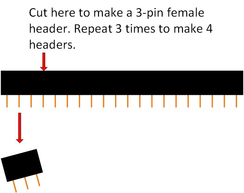 HT Figure HT3-5. Location to insert 6-pin stacking headers 4. Locate a strip of female headers used for parts J1, J2, J3, and J4.