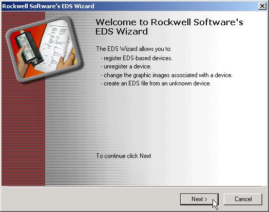 Install EDS File Install the drive s EDS file by selecting EDS Wizard and follow the appropriate steps.