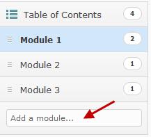 Access the Content tool Click Content on the Navbar. Create a new module You must create a module before you can add topics.