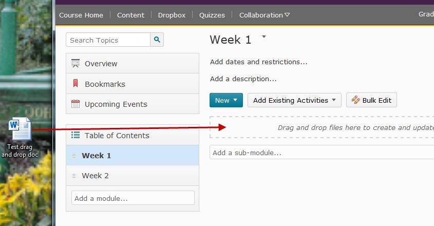 Click on the module you want to create a new topic for in the Table of Contents panel of the left side