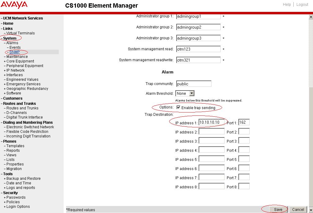 5. Configuring the CS1000 This section describes the steps to configure CS1000 to work with the Vivinet Diagnostics.