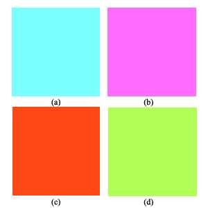 Fig. 10. Best four colors Fig. 9. Principles of point placement distance among the selected points.