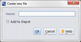 2. In the Name field, enter the simple name (leaf name) of the new file. 3. Do you want to place the new file under AccuRev control right now?