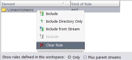 Note: If you set the rule in a dynamic stream, remember that elements are not removed from workspaces below that stream until they are updated.