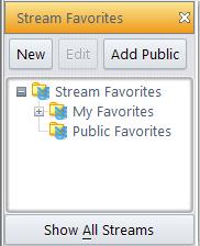 Note: Although you create and apply Stream Favorites in the StreamBrowser, their use affects the display of streams throughout the AccuRev GUI.