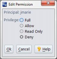 Editing Permissions Use this procedure when you want to edit the permissions associated with an element. 1. Display the Set Element Permissions dialog box.