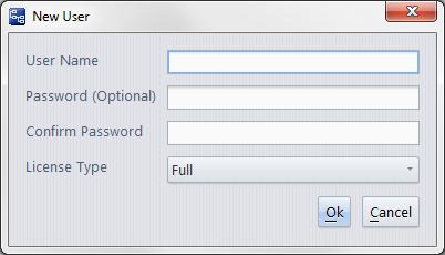 2. In the User Name field, specify the new user s name. 3. In the Password (Optional) field, optionally, specify a password; reenter the password in the Confirm Password field. 4.