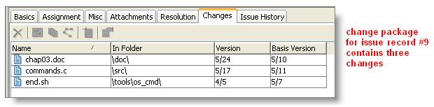 When viewing the issue record through its form, go to the Changes tab to view the change package.