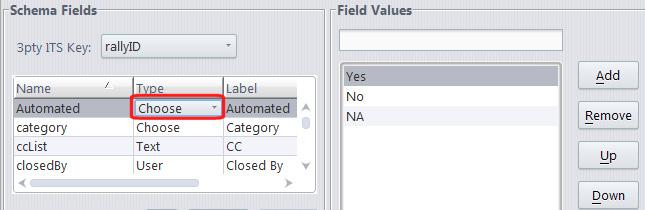 For a list field, the set of possible values is also an ordered list, but it is not part of the individual field definition.