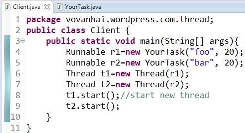 of the Thread class. Tasks are objects.