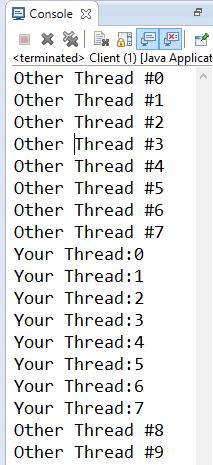 This is where the InterruptedException comes in. 13 14 Interrupting threads (cont.) Thread properties public void run() { try {.