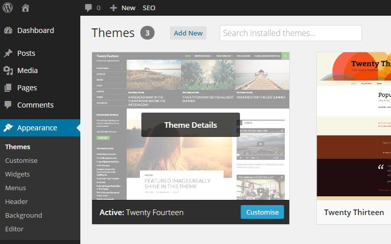 Now refresh your browser tab that contains your blog (www.yoursite.com/blog) and you will see that it looks entirely different! Your new theme has changed the look of WordPress completely!
