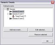 The Generic Events window Access: You access the Generic Events window by clicking the Generic Events button in the Administrator window (see page 25).