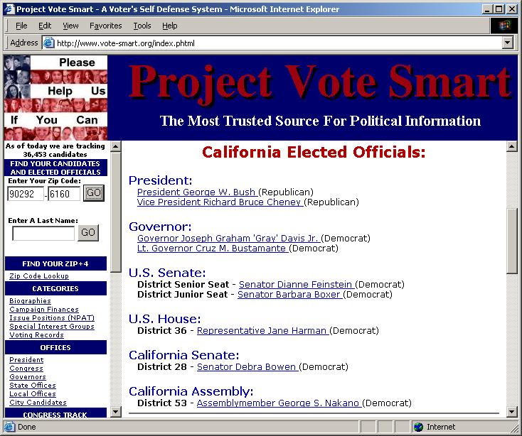 RepInfo Sources Vote-Smart: List of officials