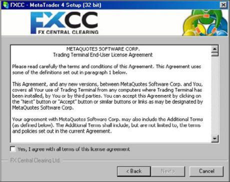 STEP 2 Read through the End-User Licence Agreement and click the "Yes, I agree