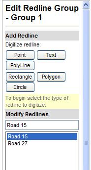 The labeled or unlabeled line then appears with the color/pattern that was defined for the Redline Group.