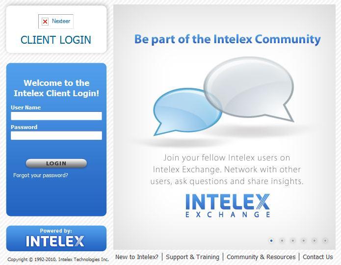 Logging into Intelex To start working with the Intelex site and the Supplier 360 System, follow the steps below: 1.