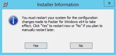 6. If installing Volume Change Block Tracking Filter Driver, you will be requested to restart the