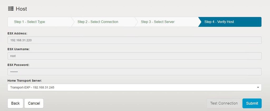 to grant API access, and select the Transport server.