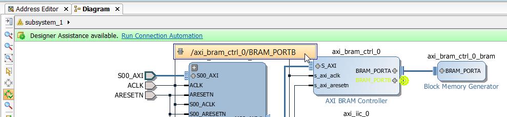 Step 5: Running Connection Automation 14. Click Run Connection Automation and select /axi_bram_ctrl_0/bram_portb.