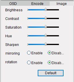 5.3 Basic Settings > Image You can adjust the picture for live feed under this menu. Brightness : Changes how light the image appears to be.
