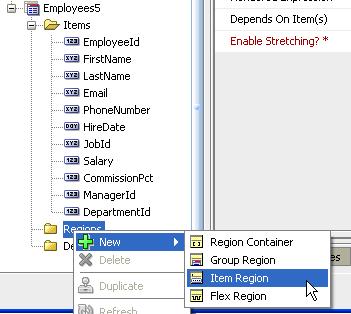 Show Employees5 Overflow Items Using Tabs We will group the overflow items in two tabbed regions.