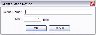 2.5.5.2 Creating and Deleting User Definitions To create a new user definition, click the New Button next to the user definition name. The Create User Define Dialog Box is shown below.