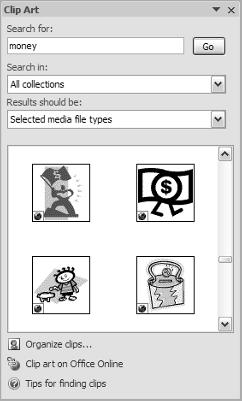 Part I Gettig Started with Excel FIGURE 1.15 The Clip Art taskbar. Creatig Your First Excel Worksheet This sectio presets a itroductory hads-o sessio with Excel.