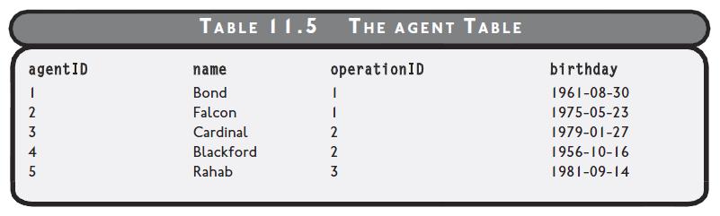 SQL SCRIPT: CREATING THE AGENT TABLE Recall that the first field in a table is usually called the primary key. Primary keys must be unique and each record must have one.