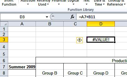 errors are caused when Excel doesn't recognize a name used in your formula.