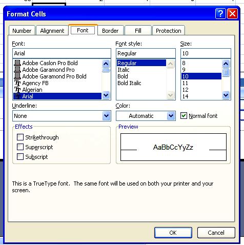 Formatting Cells Formatting Cells Cells can be formatted by (with the cell selected) right-clicking the mouse key and selecting the Format Cell command.