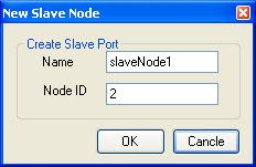 Figure 12: Add Save Node Dialog User input the name and node id, click OK, and then the empty slave node will be created and add to network.