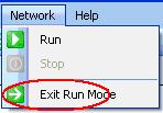 4.3.4. Exit Run Mode Click Network->Exit Run Mode to exit run mode, then it will return