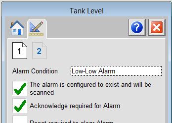 Click Alarm Engineering Tab to configure the alarm to exist.