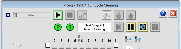 This sequencer is configured with 20 steps. Steps 8 through 19 are included in the full cleaning cycle sequence.