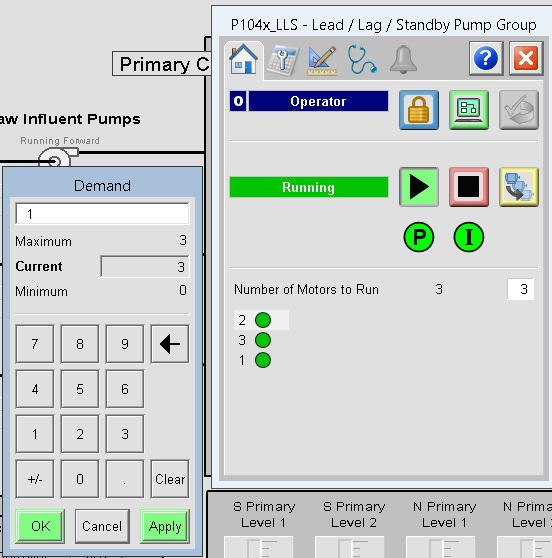 We can manually change the pump demand from 3 motors to 1.
