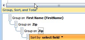 Example to Calculate Totals You can use a built-in function to calculate the total or count the number of records in a group. The two most common functions are Sum(expr) and Count(expr).