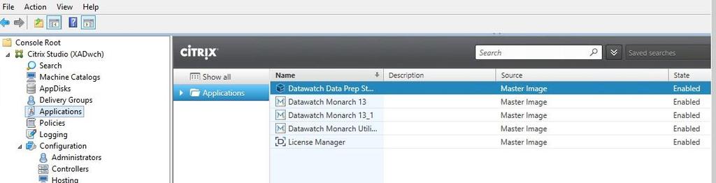 5. Check the boxes for the applications you wish to add (e.g., Datawatch Data Prep Studio, Datawatch Monarch, License Manager, and Monarch Utility) and then click OK when you are finished.
