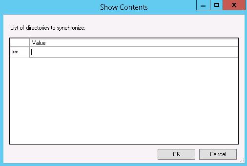 12. Click the Show button. A list of directories to synchronize displays. 13.