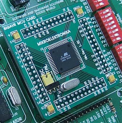 MCU CARD 9 BIGAVR2 is delivered with the 64-pin microcontroller ATmega128.