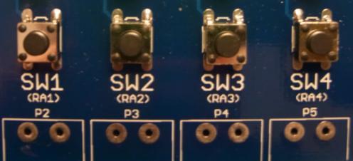 A B Digital Inputs and Buttons +5V +5v RA1 RA2 RA3 RA4 RE0 RE1 RE2 RE0 Encoder A RE1 Encoder B RE2