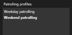 While the patrolling profile is running, there is a check mark in front of it for all users.