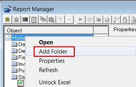 Adding & Creating a New report To create a new report from existing containers, you must first create a new folder. Remember that folders contain all the reports related to a particular topic.